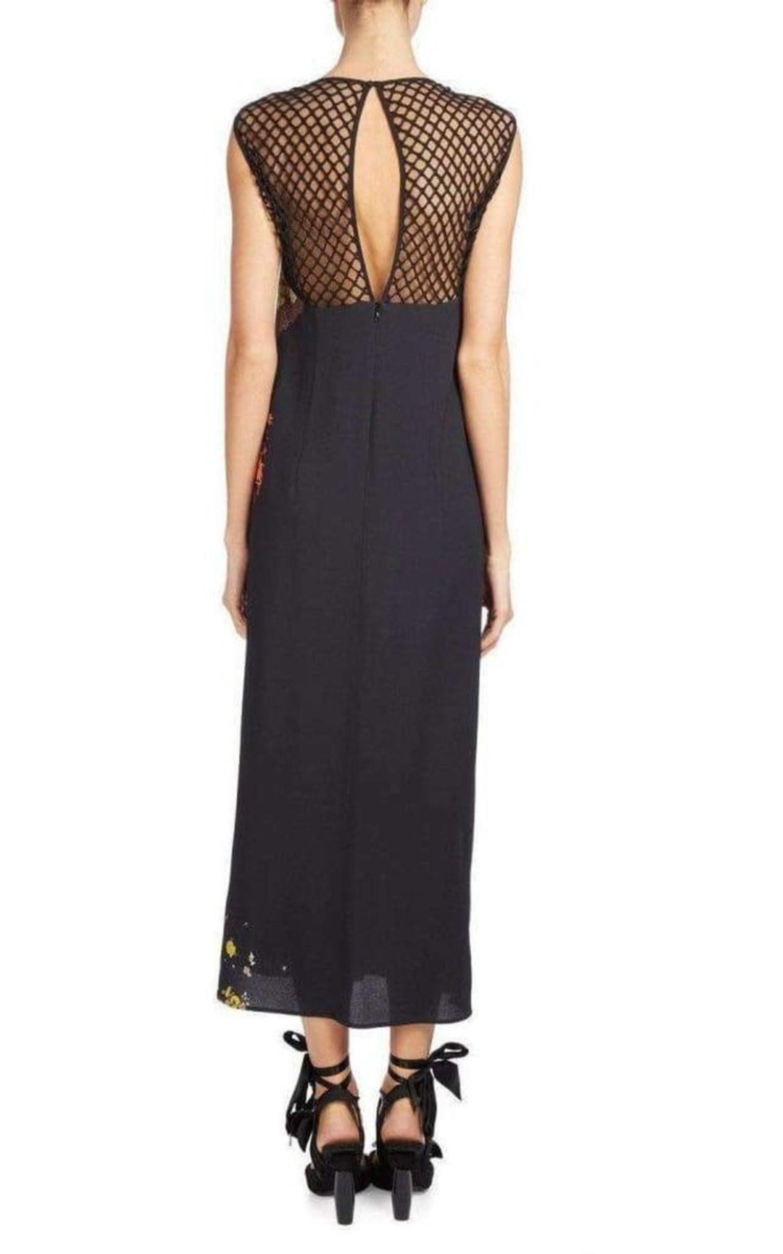 Mesh-Yoke Maxi Dress Dries Van Noten