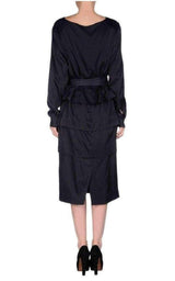 Navy Cotton Blend Layered Dress Dries Van Noten