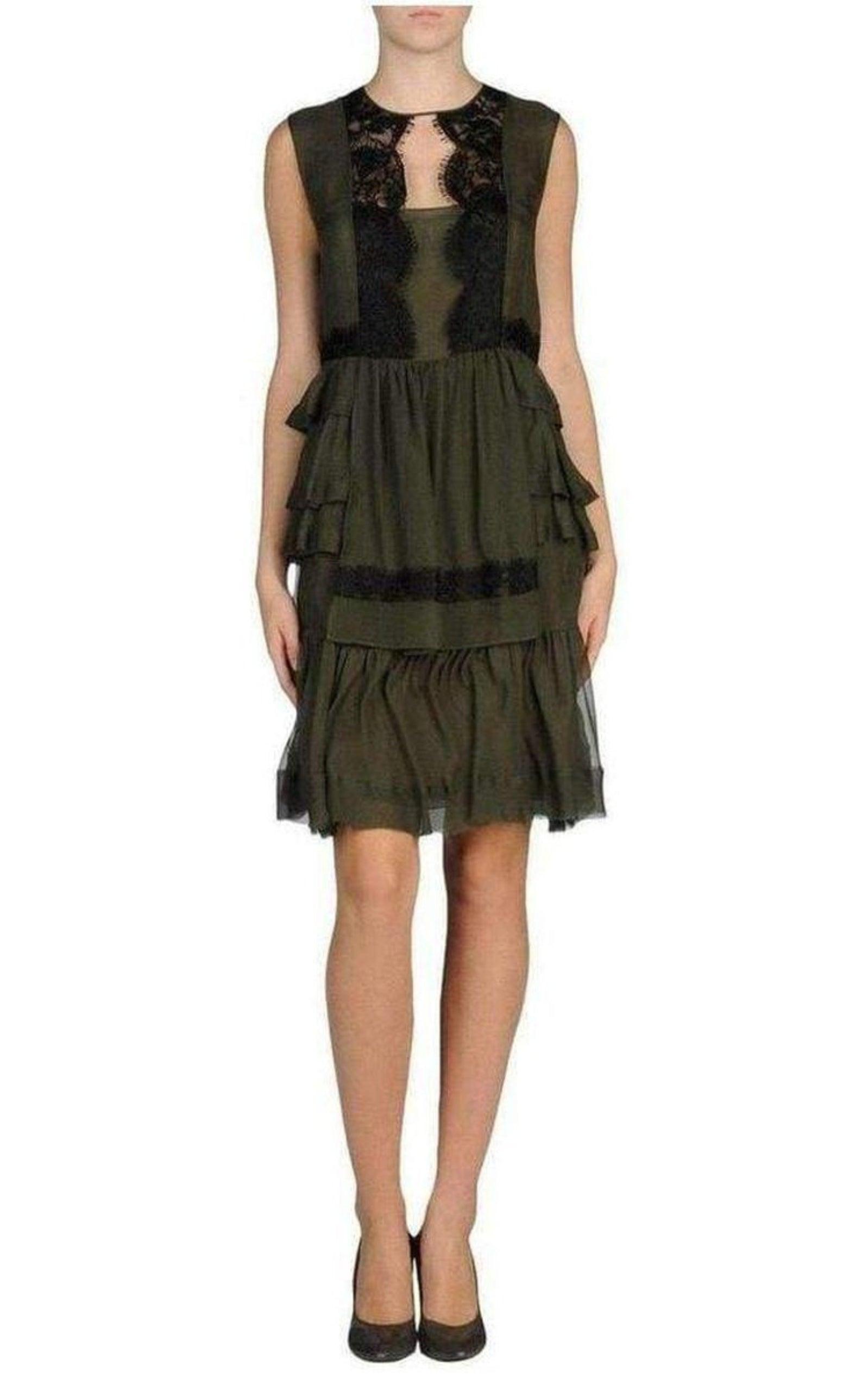 Silk Lace Ruffled Dress Emilio Pucci