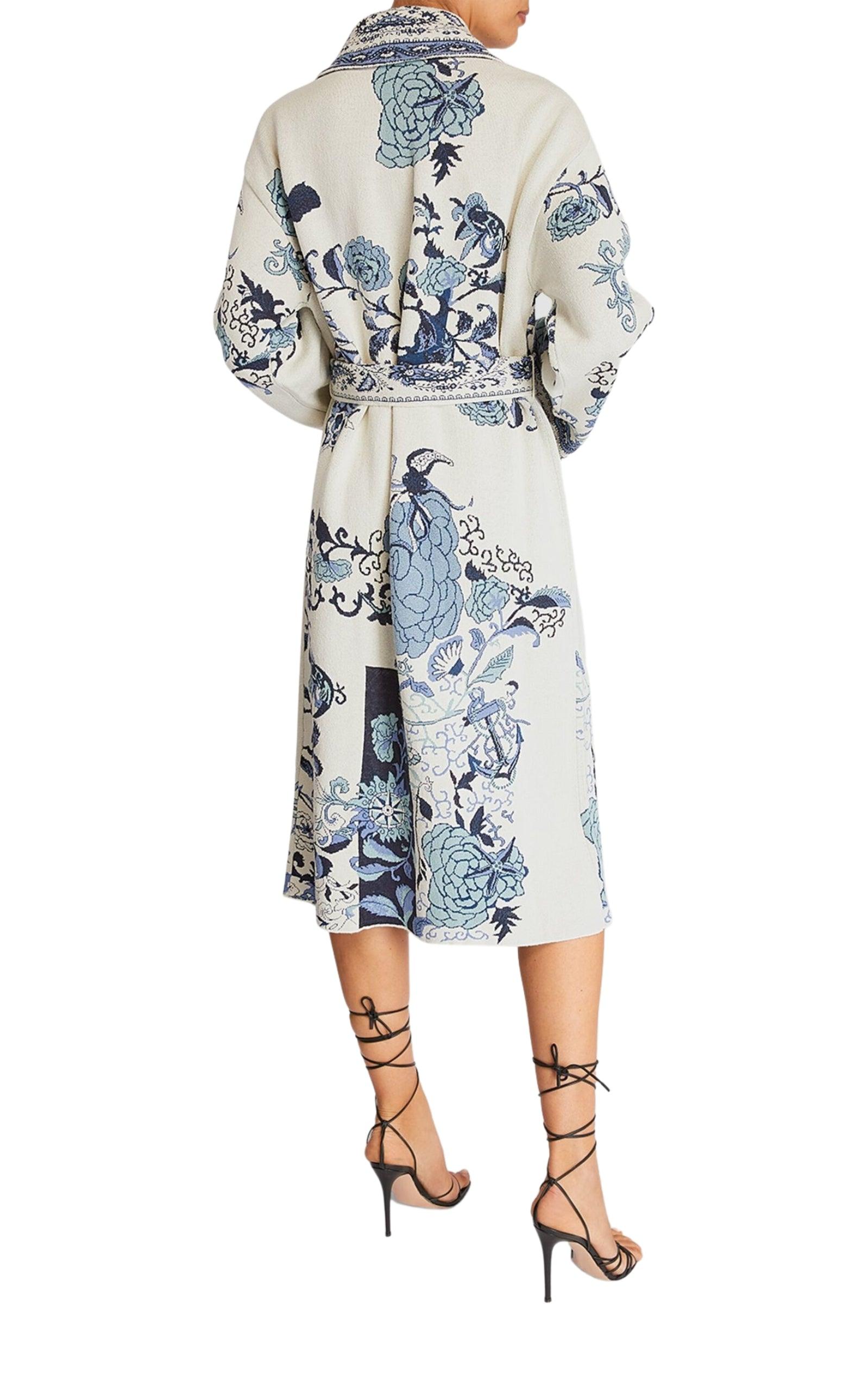 Floral Print Wrap Coat Etro