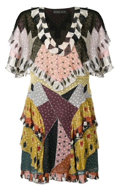 Etro Geometric Print Silk Dress