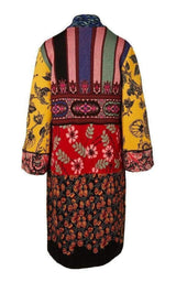 Patchwork Metallic Jacquard-Knit Cardigan Coat Etro