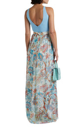 Pleated Floral Print Maxi Skirt Etro