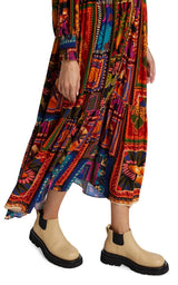 Patchwork Tapestry Ankle Maxi Dress Farm Rio