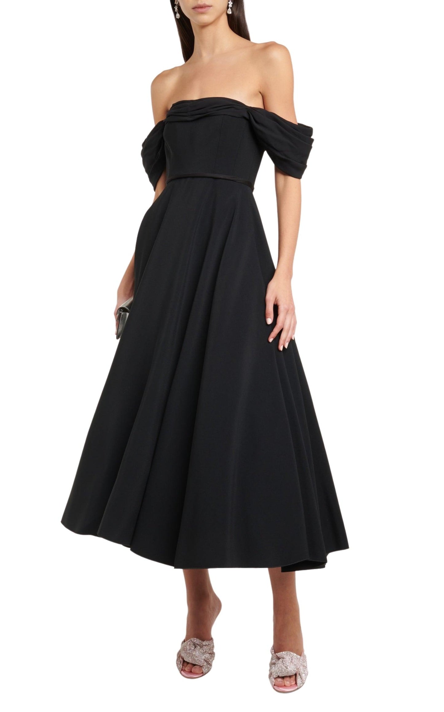 Off-shoulder Flared Midi Dress Giambattista Valli