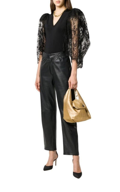 Black Lace Puff-sleeve Bodysuit Givenchy