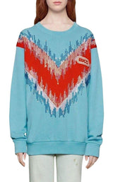 Bead Embroidered Cotton Sweatshirt Gucci