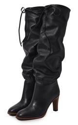 Black Leather Mid-heel Boot Gucci