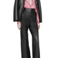 Black Plonge Leather Flare Trousers Gucci