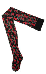 Black Strawberry Logo Horse-bit Tights Gucci