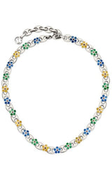 Blue Enamel Flower Necklace Gucci