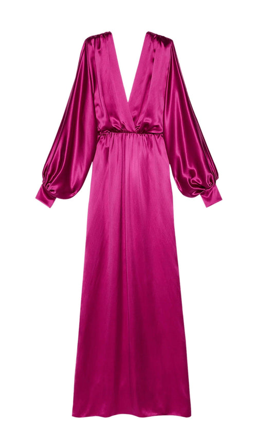 Draped Silk-blend Satin Gown Dress Gucci