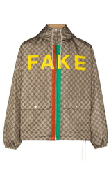 Fake-Not Print Nylon Jacket Gucci