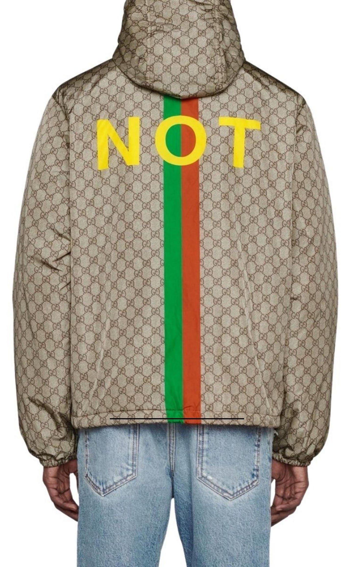 Fake-Not Print Nylon Jacket Gucci