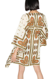 Floral Cotton Printed Midi Kaftan Dress Gucci