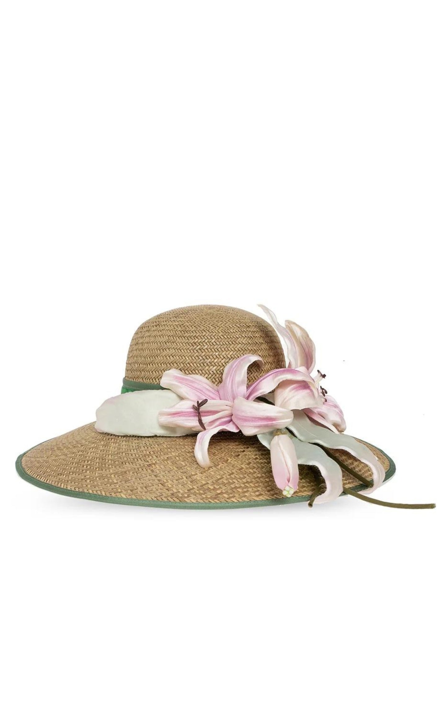 Floral Detailed Wide Brim Hat Gucci