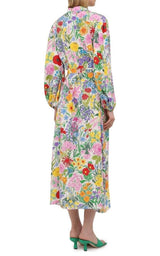 Floral-Print Silk Dress Gucci