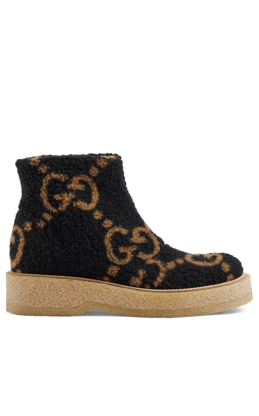 GG Wool-effect Ankle Boots Gucci