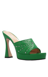 Gucci Green Embellishment Mules - Runway Catalog