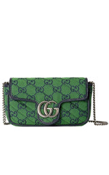 Green GG Marmont Multicolour Super Mini Bag Gucci