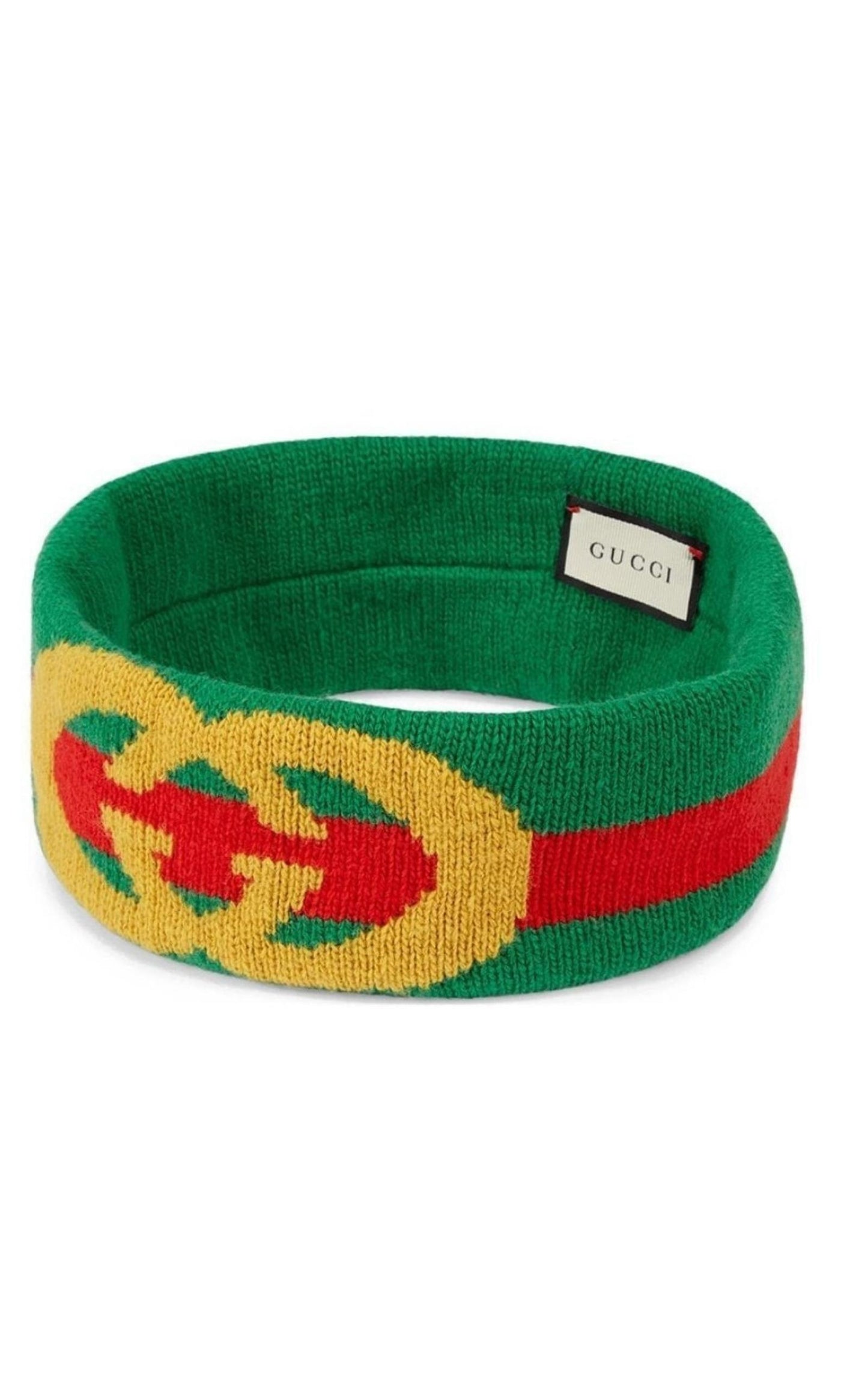 Green Web Wool Headband Interlocking G Gucci