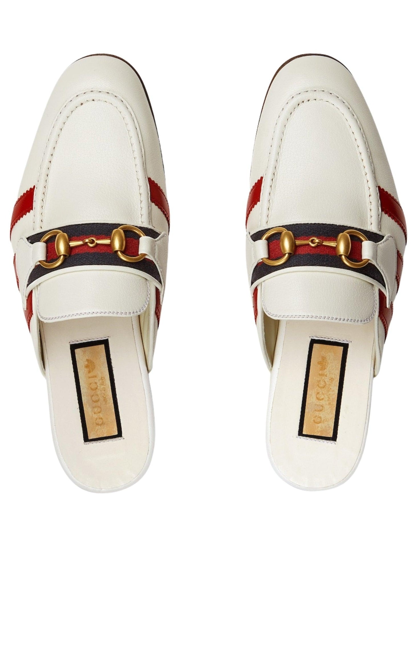 Horsebit x Adidas Leather Slipper in White Gucci