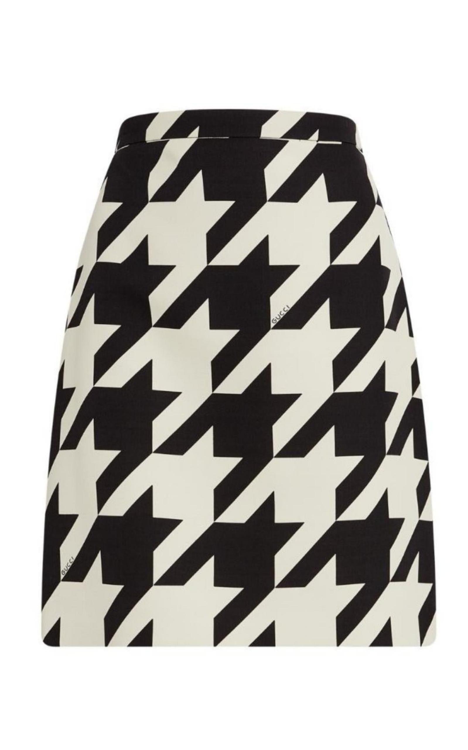 Houndstooth Mini Skirt Gucci