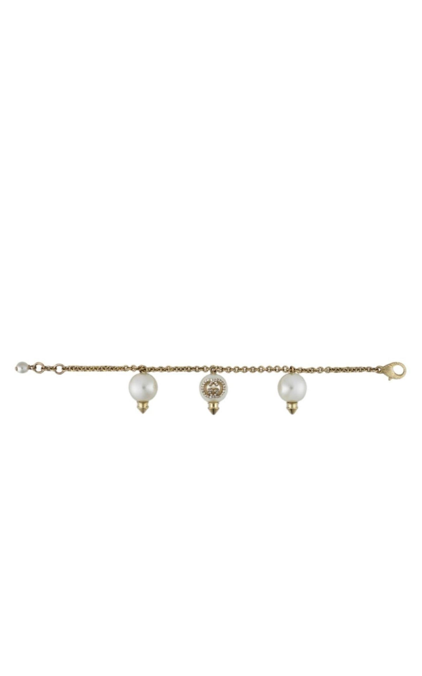 Interlocking G Bracelet with Pearls Gucci