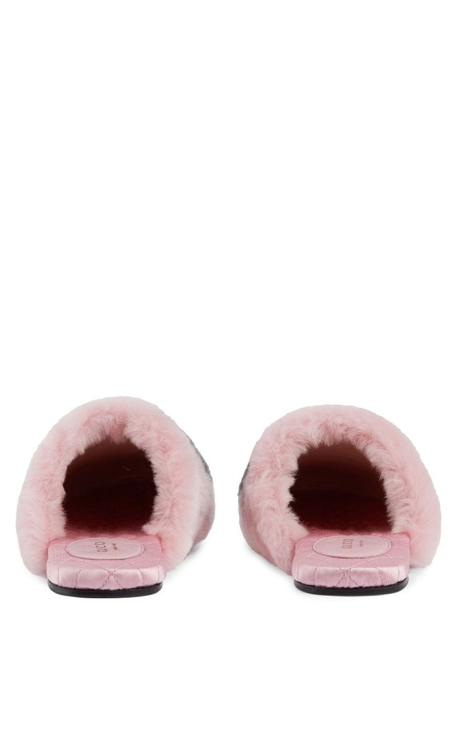 Interlocking G Faux Fur Slippers in Pink Gucci