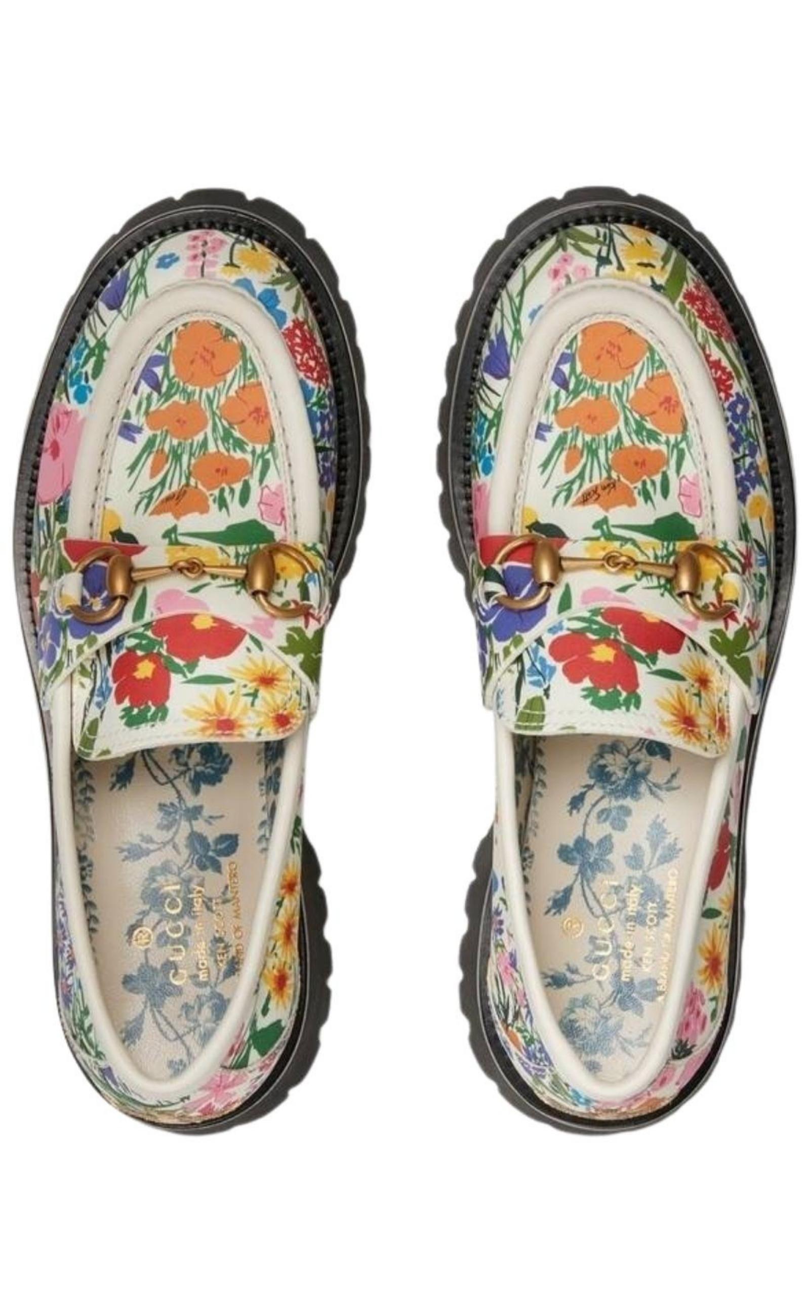 Ken Scott Print Lug Sole Loafers Gucci