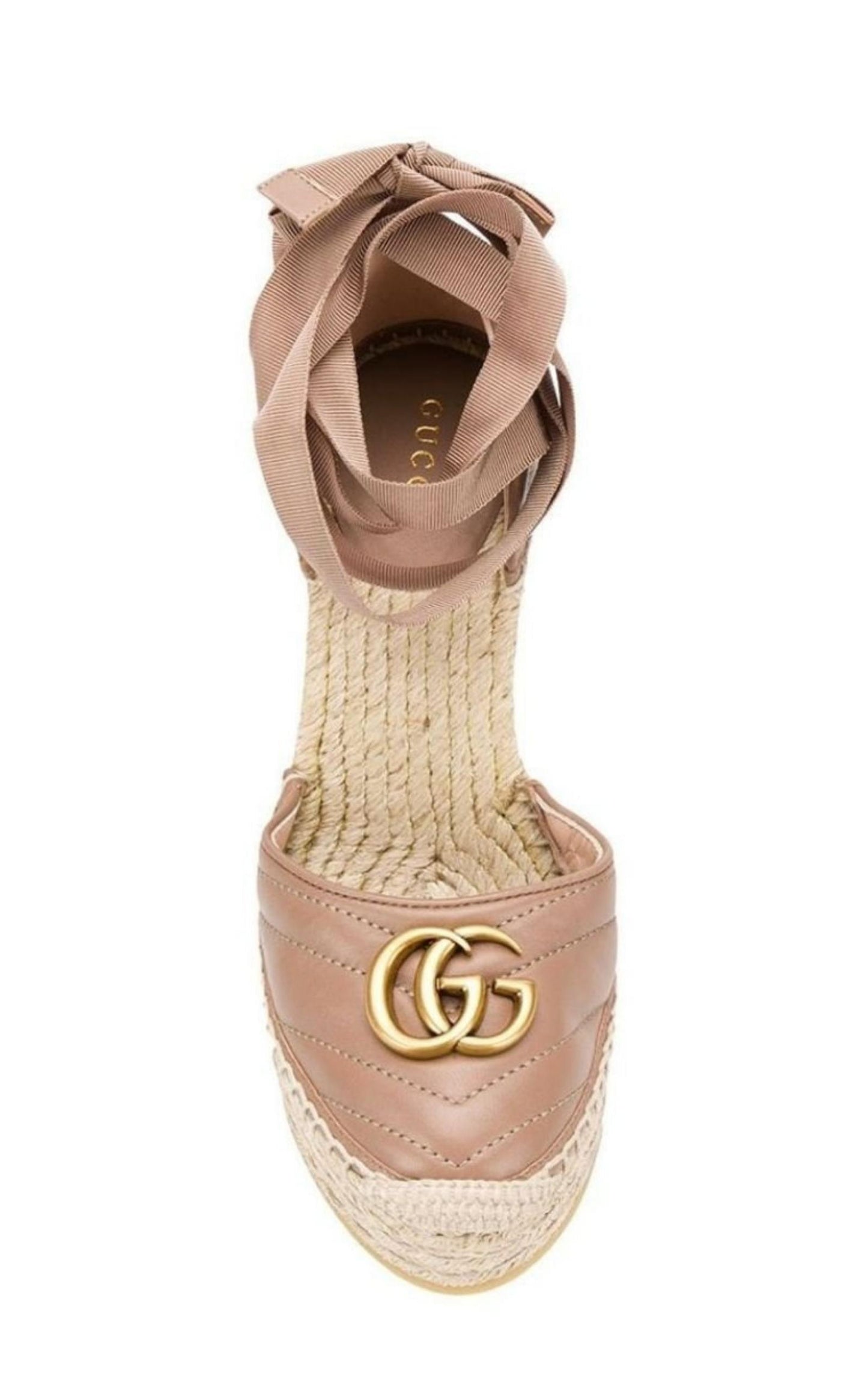 Leather Platform Espadrilles Gucci