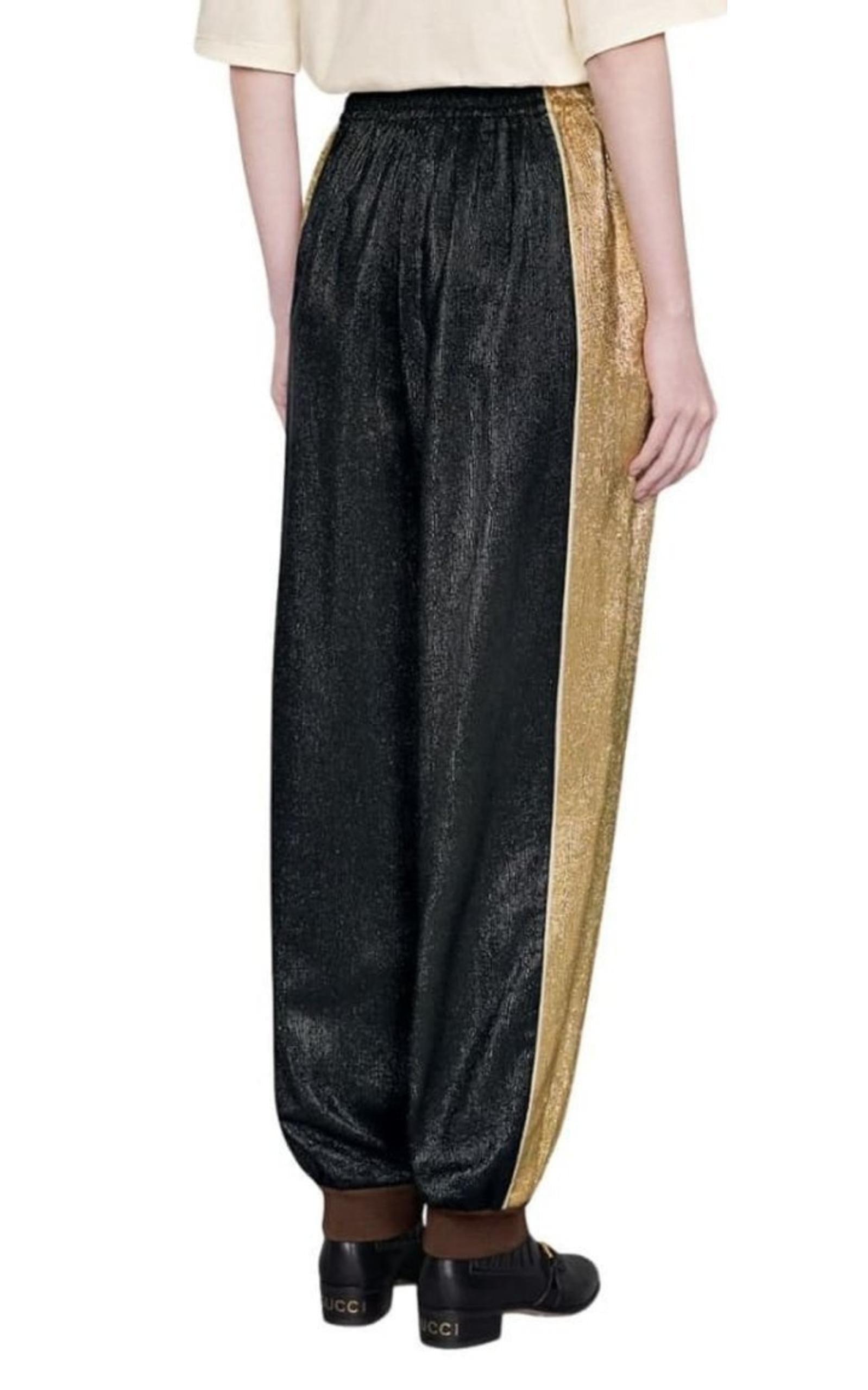 Metallic Crepe Jogger Pants Gucci