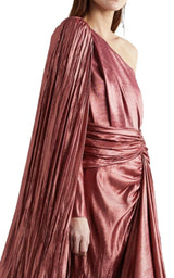 One Shoulder Asymmetric Lame Gown Gucci