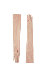 Opera Beige Patent Leather Gloves Gucci