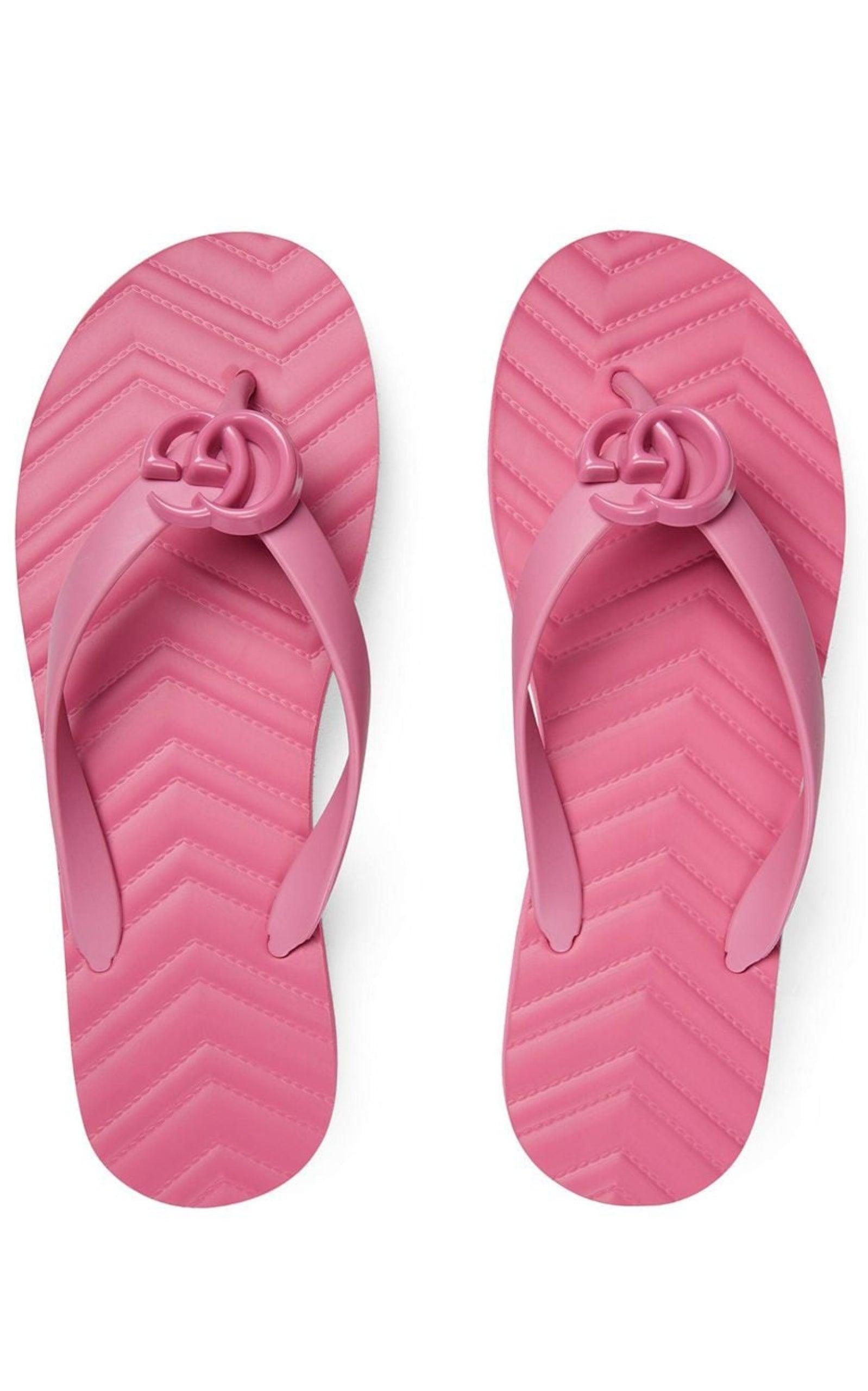 Pascar GG Platform Flip Flop In Pink Gucci