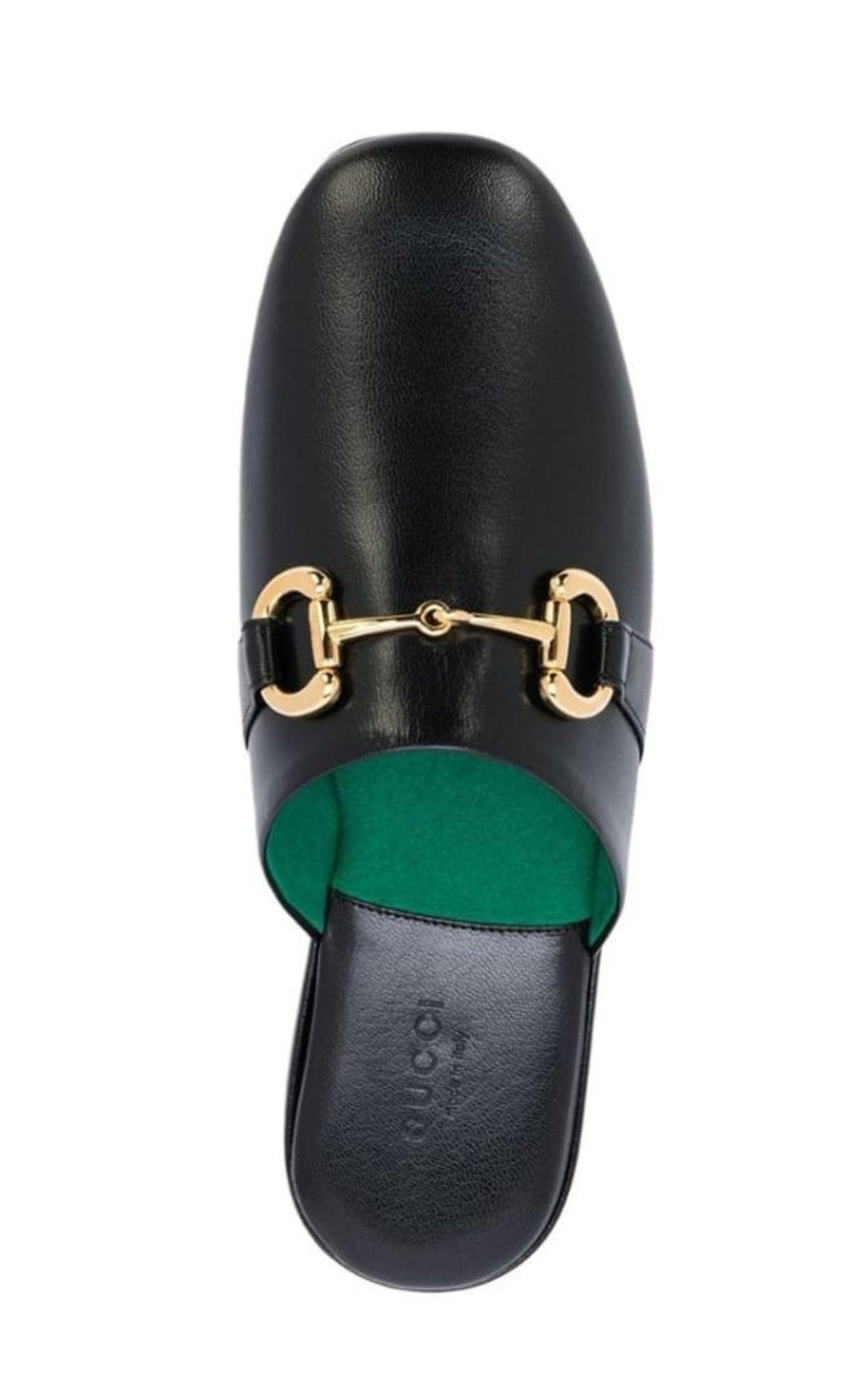 Pericle Horsebit Leather Slippers Gucci