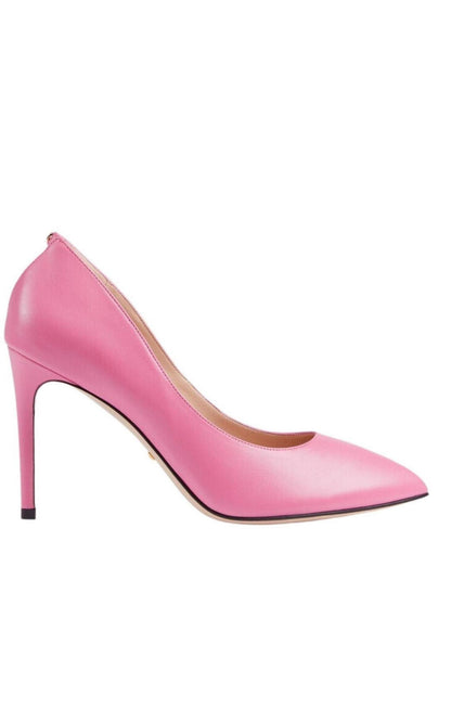 Pink Leather Stiletto Pump Gucci