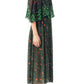 Printed Fil Coupe Cape Dress Gucci