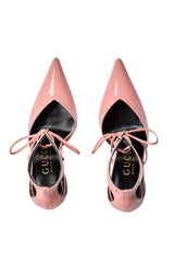 Gucci Priscilla Glossed-Leather Pumps in Pink - Runway Catalog