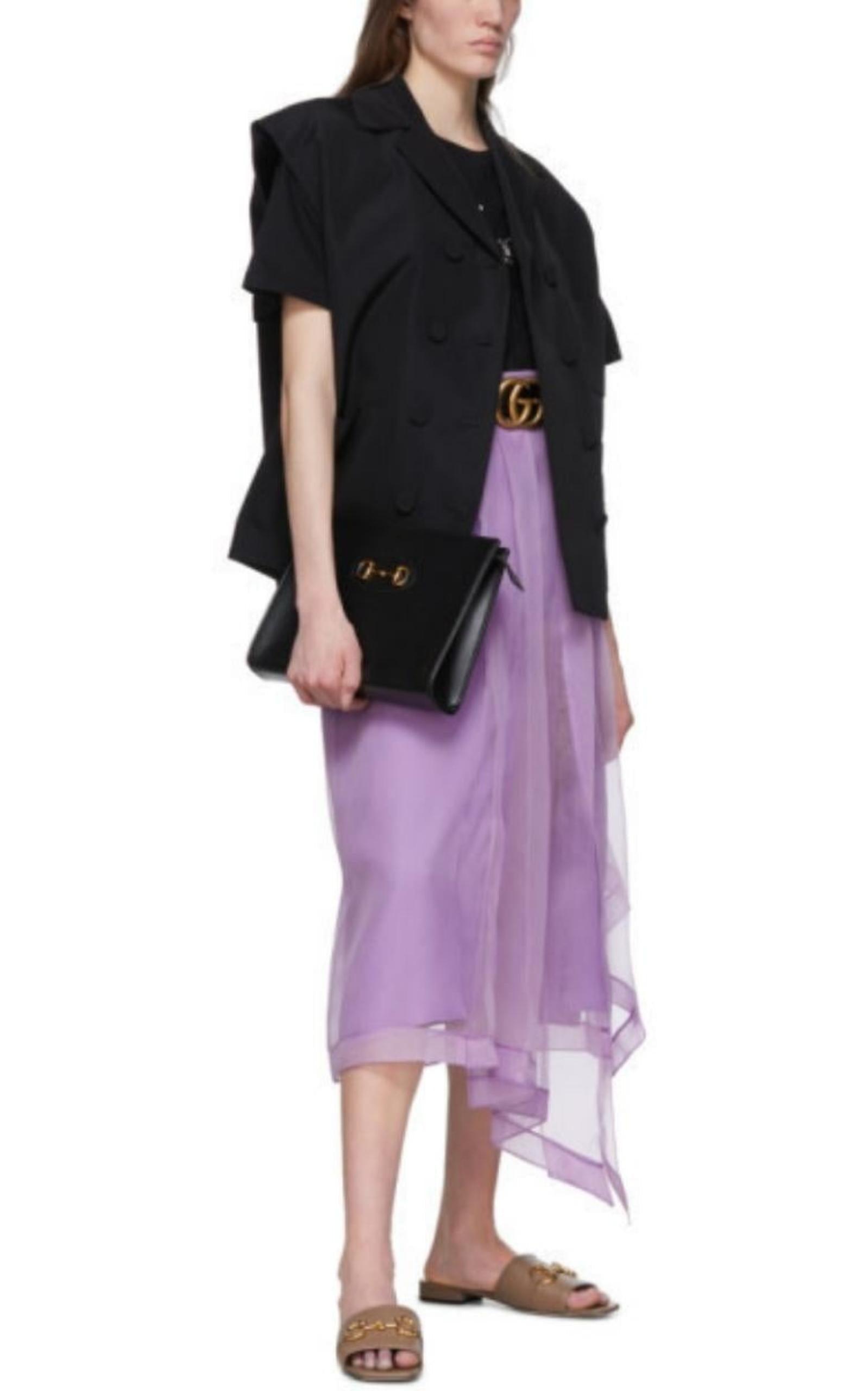 Purple Silk Organza Skirt Gucci