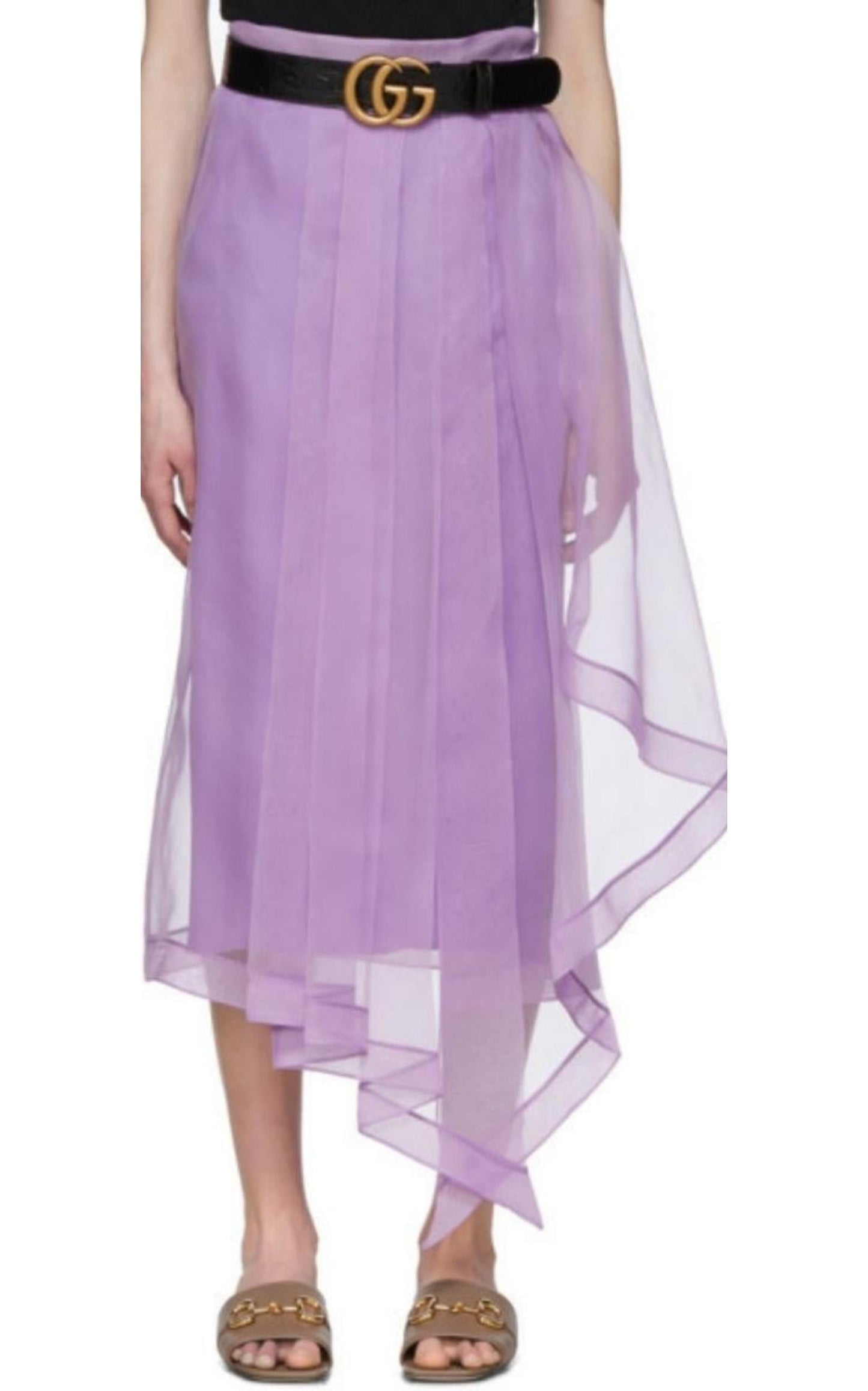 Purple Silk Organza Skirt Gucci