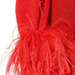 Red Feather Cuff Mohair Sweater Gucci