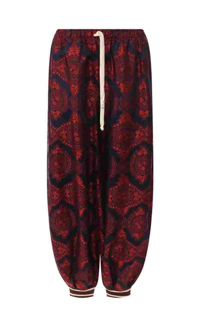 Silk Spice Blue Twill Trouser Jogger Pants Gucci