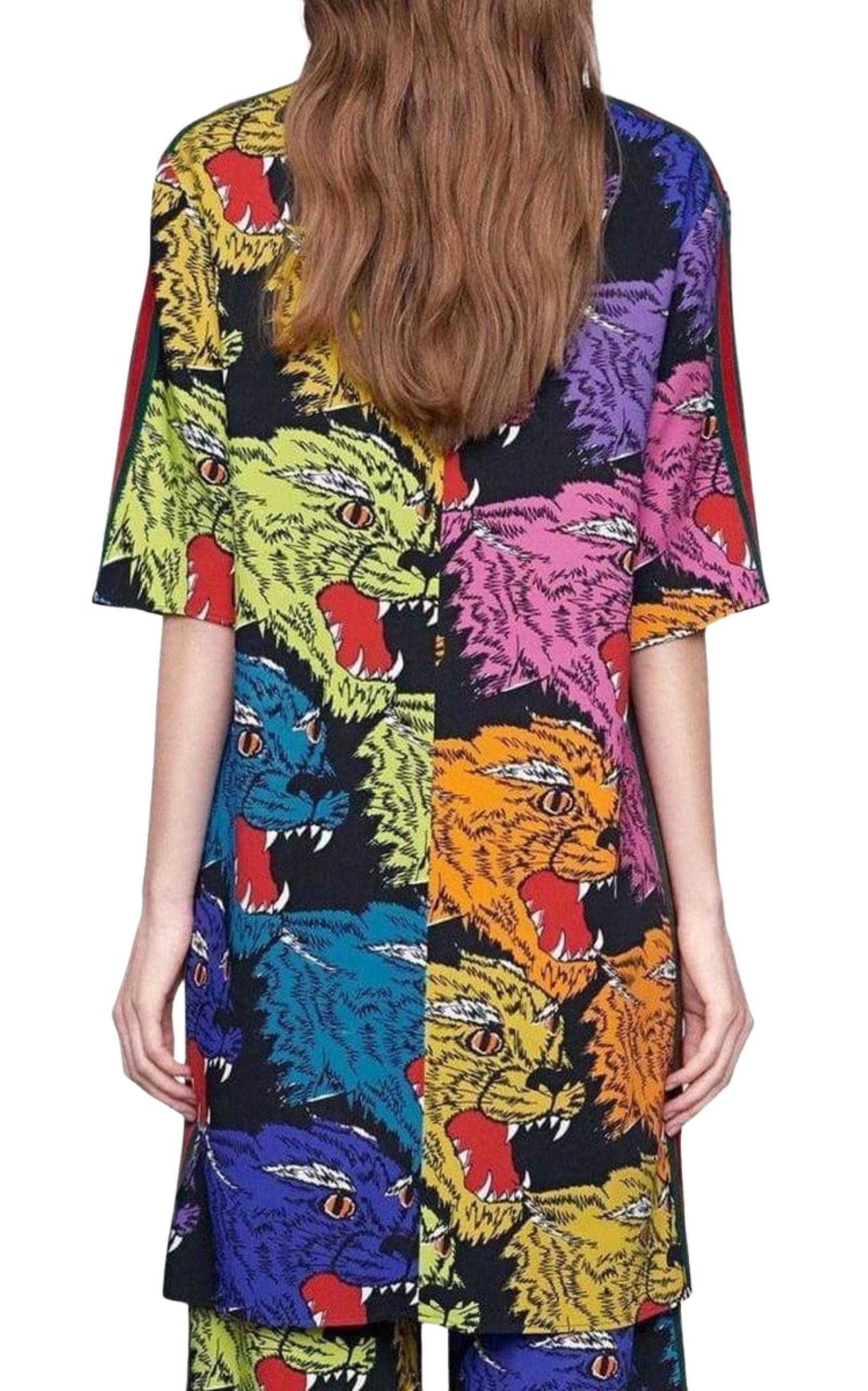 Tiger Face Tunic Dress Gucci