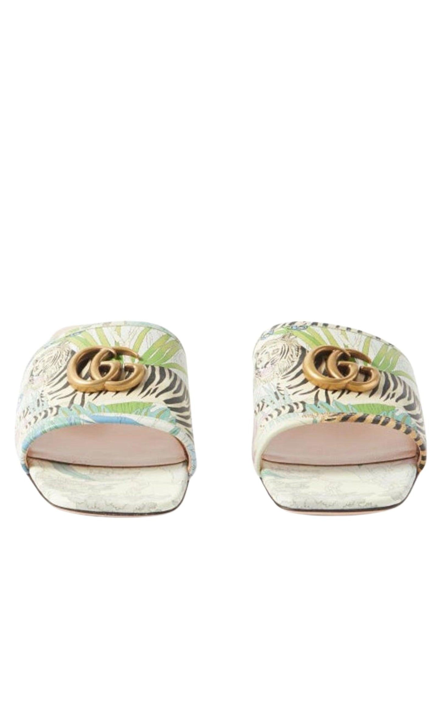 Tiger-print Leather Slides Gucci