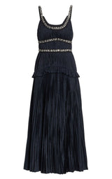 Crystal-Beaded Moire Taffeta Midi Dress Jason Wu