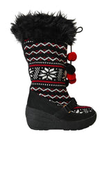 Red Black White Tall Snow Boots Juicy Couture