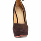 Brown Suede High Wedge Shoes L.A.M.B.