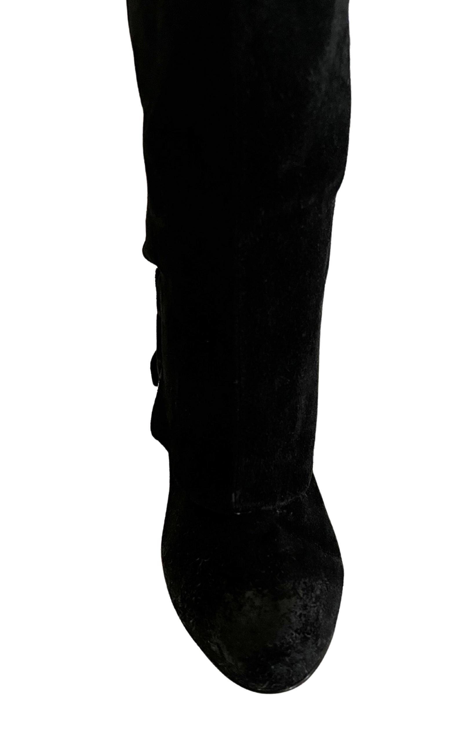 Over-the-knee Black Suede Boots Latitude Femme