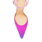 MACH & MACH Crystal Embellished Sandals in Ombre Satin